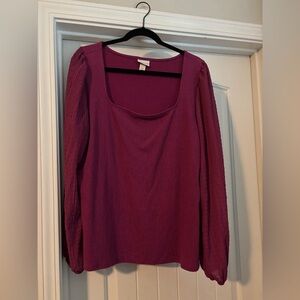 Ava & Viv  Long Sleeve Relaxed Blouse